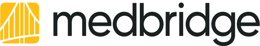 MedBridge logo with a yellow and white bridge icon next to "medbridge" in bold black letters.